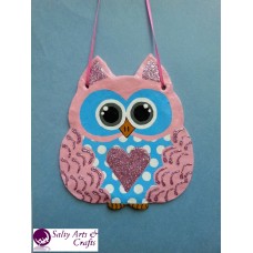 Owl Decor - Owl Wall Hanging - Owl Wall Decor - Pink Owl Decor - Pink Owl Nursery Decor - Polka Dot Owl - Wall Hanging - Salt Dough Hanger